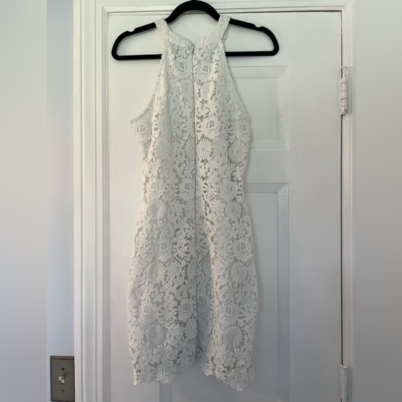 Lulus Love Poem Ivory Lace Mini Dress Size M - Picture 6 of 10